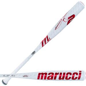 Marucci White and Red Baseball Bat